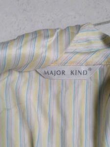 Elegant Striped Blouse with Scarf Deta imported fa
