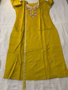 🆕Mustard Embroidered Kurta Set with Pant