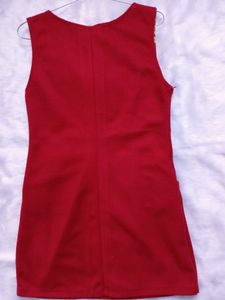 Free Delivery red dress with lace and bow detail.