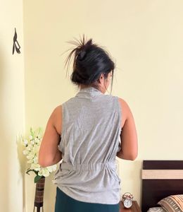 Sleeveless Grey Layering Vest