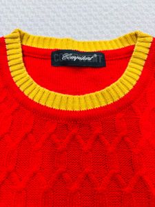 Unique Red &amp; Yellow Knit Sweater