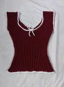 Crochet Maroon Top