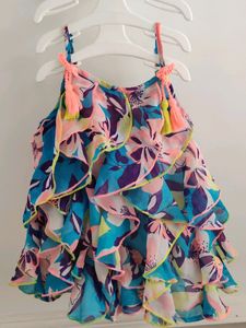 Multicolored Frill Frock