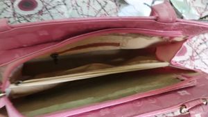 Chic Pink Floral Embellished Handbag