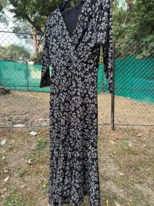 Elegant Floral Wrap Dress