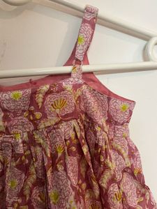 Adorable Floral Print Cotton Dress