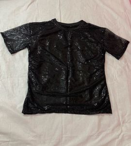Sparkly Black Sequin Top