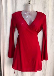 Chic Red Wrap Dress