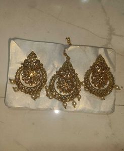 Exquisite Pearl & Stone Jhumka Set