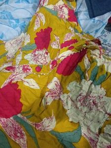 Floral Print Yellow Kurta combo
