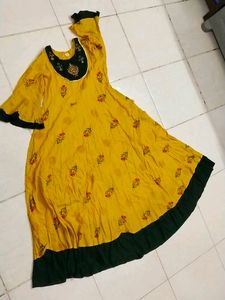 Yellow Long Anarkali Gown