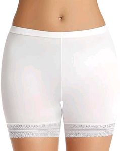 Comfortable White Lace Trim Shorts