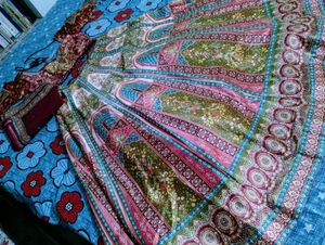 Milti Colour Banarsi Lehga With Free Jewellery