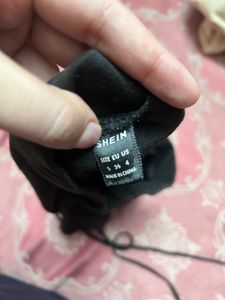 Black Ruched Mini Skirt with Tie Detail