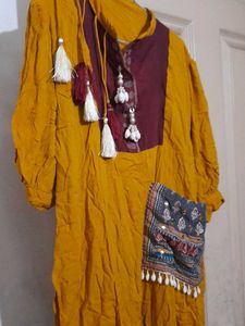 Yellow Kurta with Tassels