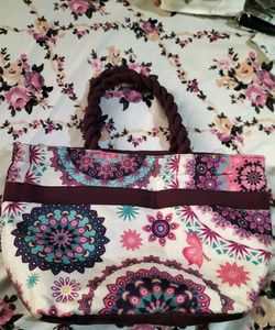 🎀Boho Print Tote Bag with Bow Accent