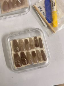 Elegant Gold Ombre Coffin Nails