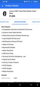 Lenovo fitness band watch