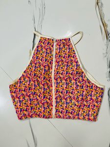 Vibrant Halter Neck Crop Top