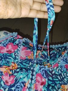 Sheer Floral Print Mini Dress