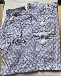 Blue Printed Kurta Set