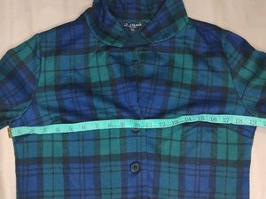 Blue &amp; Green Plaid Cropped Shirt