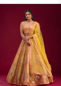 Yellow & Red Floral Lehenga Choli