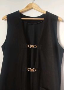 Sleeveless Vest with Buckle Detail