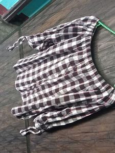 Checkered Off-Shoulder Top