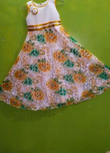 Orange 🧡 White 🤍 Green 💚 And Yellow 💛 Frock