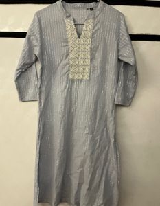 Sparkling Striped Light Blue Kurta