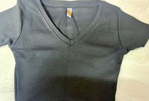Black V-Neck Crop Top
