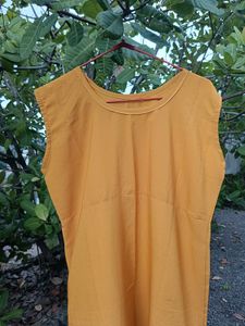 Plain Sleeveless Kurti+ Long Kurti