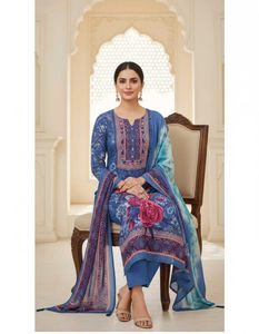 Elegant Floral Print Dress Material