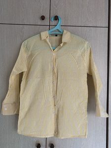 Yellow Striped Button-Up Shirt