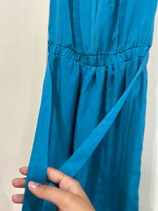 Satin Dress With Lace Detail
