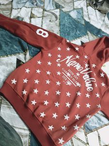 Red Star Print Hoodie