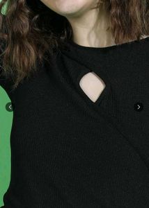 Chic Black Cut-Out Knit Top