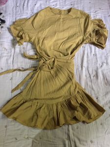 Mustard Yellow Ruffled Dress