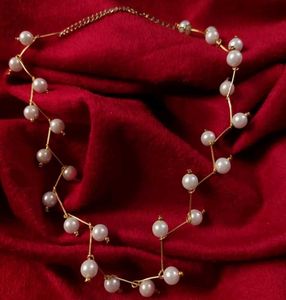 Real Pearl Choker Neck Chain Gold Plated