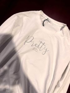 White Sequin Sleeve Sweatshirt