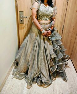 Stunning Silver Lehenga Set