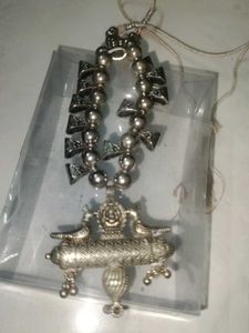 Ethnic Silver Toned Necklace with Tassel