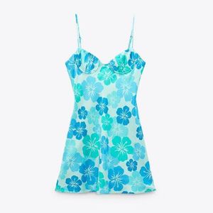 Zara Blue Floral Mini Dress