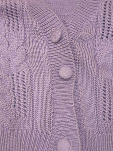 Lavender Cable Knit Cardigan