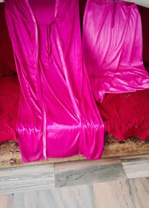 Luxurious Satin Nightgown with Robe