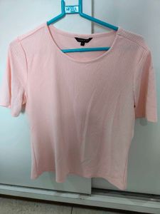 New Pink Ribbed T-shirt
