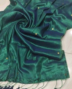 Royal Blue Tissue Silk Saree with Elegant Tassels