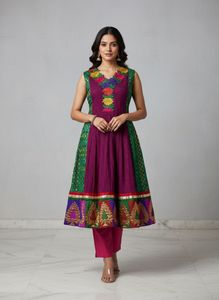 Vibrant Embroidered Anarkali Kurta Set