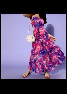 Vibrant Abstract Print Maxi Dress